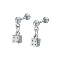 En acier inoxydable Barbell droite, Acier titane, cube, pour femme, couleur originale, 6mm, Vendu par paire