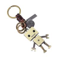 Zinc Alloy Key Sluiting, met Leer, Karakter, plated, met brief patroon, nikkel, lood en cadmium vrij, 120x50mm, Verkocht door Strand