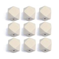 Perline di legno, Poligono, bianco, 12x16mm, Foro:Appross. 1mm, 50PC/borsa, Venduto da borsa