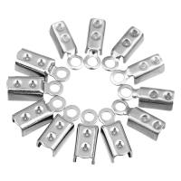 Stainless Steel Knib Bail, oprindelige farve, Hole:Ca. 1mm, Indvendig diameter:Ca. 2mm, 100pc'er/Bag, Solgt af Bag