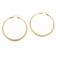 Roestvrij staal oorringen, gold plated, voor vrouw, 41x44mm, Verkocht door pair