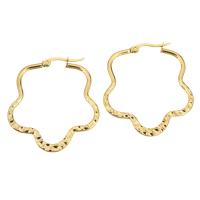 Roestvrij staal oorringen, gold plated, voor vrouw, 34x39mm, Verkocht door pair