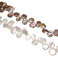 Coin Gekweekte Zoetwater Parel kralen, natuurlijk, verschillende grootte voor keus, meer kleuren voor de keuze, Gat:Ca 0.8mm, Per verkocht Ca 15 inch Strand