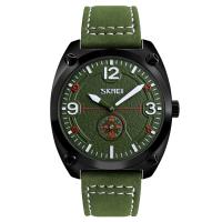 SKmei® Reloj para hombre, Cuero de vaca, con dial de aleación de cinc & Vidrio & acero inoxidable, chapado, 30M resistente al agua & ajustable, más colores para la opción, 52x44x11mm, 22mm, longitud aproximado 10.2 Inch, Vendido por UD