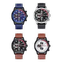 Leather with Glass & Stainless Steel & Zinc Alloy plated Life water resistant & for man Length Approx 9 Inch Sold By PC