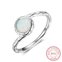 925 Sterling Silver Ring Finger, le Opal, Babhta Maol, méid éagsúla do rogha & do bhean, 2mm, 6mm, Díolta De réir PC