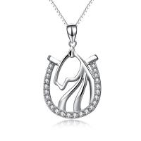 Sterling Zilveren halskettingen, 925 Sterling Zilver, box ketting & voor vrouw & met strass, 28.30x17.93mm, Per verkocht Ca 18 inch Strand