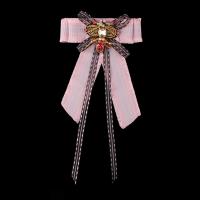 Grosgrain Ribbon Brosch, med Satin Ribbon & Zink Alloy, Bowknot, för kvinna & med strass, fler färger för val, 120x280mm, Säljs av PC