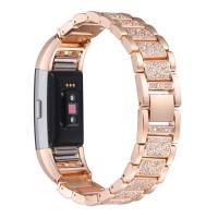 Cintura dell'orologio, acciaio inox, placcato, per la carica Fitbit 2 & con strass, nessuno, 18mm, Venduto per Appross. 7.3 pollice filo