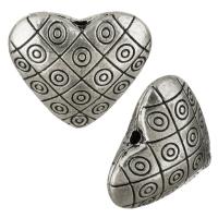 Zinc Alloy Heart Beads antique silver color plated nickel lead & cadmium free Approx 1.5mm Sold By Lot