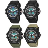 Silicone with zinc alloy dial & Plastic & Stainless Steel plated adjustable & LED & for man & waterproof & luminated Length Approx 10.2 Inch Sold By PC