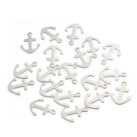 Rostfritt stål Smycken Hängen, ROSTFRITT STÅL, Anchor, ursprungliga färgen, 14x19mm, Hål:Ca 1mm, 20PC/Bag, Säljs av Bag