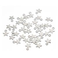 Rostfritt stål Smycken Hängen, ROSTFRITT STÅL, Star, ursprungliga färgen, 10x8mm, Hål:Ca 1mm, 40PC/Bag, Säljs av Bag