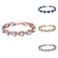 Bracelets en laiton, Placage, pour femme & avec zircone cubique, plus de couleurs à choisir, protéger l'environnement, sans nickel, plomb et cadmium, 180mm, Vendu par Environ 7 pouce brin