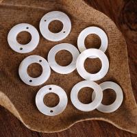 Natural White Shell Pendler, Donut, forskellige stilarter for valg, 15x2mm, Indvendig diameter:Ca. 9mm, 100pc'er/Lot, Solgt af Lot