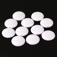 Perline acriliche Jewelry, acrilico, Cerchio piatto, bianco, 21mm, Foro:Appross. 1mm, 100PC/borsa, Venduto da borsa