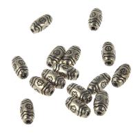 Réz bevonatú műanyag gyöngyök, Drum, antik arany bevonattal, 11x6mm, Lyuk:Kb 1mm, 100PC-k/Bag, Által értékesített Bag