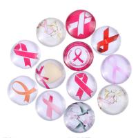 Glass Cabochons Flat Round time gem jewelry & mixed pattern & flat back & decal 20mm Sold By Bag