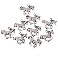 Sinkkiseos Animal riipukset, Hevonen, antiikki hopea päällystetty, lyijy ja sen kadmium vapaa, 17x18mm, Reikä:N. 1mm, 30PC/laukku, Myymät laukku