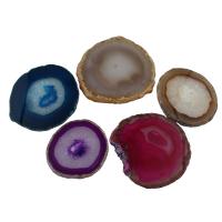 Mixed Akaatti Cabochon, druzy tyyli & suoraseinämäisten & sekoitettu, 63x57x7mm-88x92x5mm, 5PC/laukku, Myymät laukku