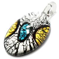 Fashion Lampwork Pendants Glass Chevron Flat Oval Approx 6mm Sold By Lot