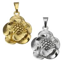 Rustfrit stål blomst vedhæng, Stainless Steel, Flower, forgyldt, flere farver til valg, 26x31x10mm, Hole:Ca. 5x8mm, Solgt af PC