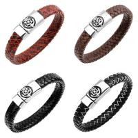 Koeienhuid Armband, roestvrij staal bajonetsluiting, Anker, voor de mens & zwart maken, meer kleuren voor de keuze, 13mm, Per verkocht Ca 8.3 inch Strand