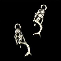 Zinc Alloy Pendants Mermaid antique silver color plated lead & cadmium free Approx 1mm Sold By Bag