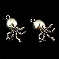 Zinklegering Animal Hangers, Zinc Alloy, Octopus, antiek zilver plated, lood en cadmium vrij, 15x20mm, Gat:Ca 1mm, 30pC's/Bag, Verkocht door Bag