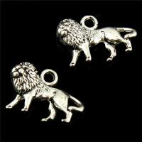 Zinc Alloy Animal Pendler, Lion, antik sølv farve forgyldt, bly & cadmium fri, 17x10mm, Hole:Ca. 1mm, 30pc'er/Bag, Solgt af Bag