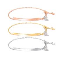 Bijoux bracelet en acier inoxydable, avec 40mm chaînes de rallonge, Placage, chaîne ovale & avec le motif de lettre & pavé de micro zircon & pour femme, plus de couleurs à choisir, 40mm,6mm, Vendu par Environ 6.7 pouce brin