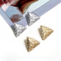 Øremærkning af zinklegeret stud, Zinc Alloy, rustfrit stål ørering indlæg, Triangle, forgyldt, for kvinde, flere farver til valg, bly & cadmium fri, 35x35mm, Solgt af par