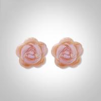 925 Sterling Silver Stud Earrings Flower real silver plated natural & hypo allergic & for woman Sold By Pair