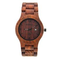 BEWELL® Watch Collection Wood with Glass & Stainless Steel Japanese watch movement Life water resistant & for man & luminated 43.5mm Approx 8.5 Inch  Sold By PC