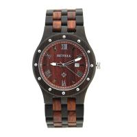 Bailiúchán Watch BEWELL®, sandalwood Dearg, le Gloine & Cruach dhosmálta, Uisce saoil resistant & do fear, dathanna níos mó le haghaidh rogha, 33mm, Fad Thart 8.5 Inse, Díolta De réir PC