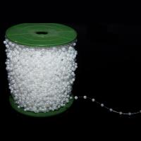 Perle di plastica ABS bordare Rope, bianco, 3mm, Appross. 150m/bobina, Venduto da bobina