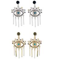 Zinc Alloy Tassel Earring, roestvrij staal oorbel bericht, plated, voor vrouw, meer kleuren voor de keuze, lood en cadmium vrij, 55x95mm, Verkocht door pair