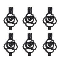 Brass Floating Locket Pendant Flower gun black plated for 8mm beads & It could be opened and beads could be put inside. & hollow nickel lead & cadmium free Approx 2-3mm Sold By PC