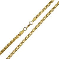 Ketting van edelstaal ketting, Roestvrij staal, gold plated, kinketting & voor de mens, 4mm, Per verkocht Ca 22 inch Strand