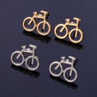 Pendientes de Perno de Aleación de Zinc, acero inoxidable aguja de pendiente, Bicicleta, chapado, para mujer, más colores para la opción, libre de plomo & cadmio, 13mm, Vendido por Par