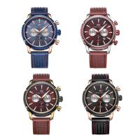 Colección MINIFOCUS® Watch, Cuero, con Vidrio & acero inoxidable & aleación de zinc, chapado, Resistente al agua de la vida & ajustable & para hombre, más colores para la opción, 39x11.7mm, longitud aproximado 10 Inch, Vendido por UD