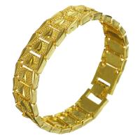 Messing-Armbänder, Messing, 24 K vergoldet, unisex, 16mm, verkauft per ca. 8 ZollInch Strang