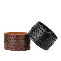 Cowhide Bracelet, le Sinc Alloy, dath airgid plated, Inbhuanaithe & unisex, dathanna níos mó le haghaidh rogha, 43mm, Fad Thart 9 Inse, Díolta De réir PC