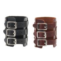 cuir de peau de vache bracelet, avec alliage de zinc, Placage de couleur argentée, durable & pour homme, plus de couleurs à choisir, 90mm, Longueur Environ 11 pouce, Vendu par PC