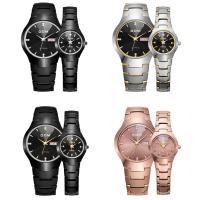 DOM® Watch Collection, Wolfram stål, med Glas & Stainless Steel, forgyldt, Livsbestandig & Unisex & forskellig størrelse for valg & for par & med rhinestone, flere farver til valg, Solgt af PC