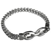 Stainless Steel korut rannerengas, Ruostumaton teräs, Äärettömyys, Curb Chain & ihmiselle, alkuperäinen väri, 41x12mm, 6mm, Myyty Per N. 9 tuuma Strand