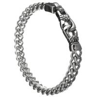 Bijoux bracelet en acier inoxydable, chaîne de gourmette & pour homme, couleur originale, 34x11mm, 6mm, Vendu par Environ 9 pouce brin