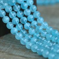 Blue Quartz Kraal, Ronde, natuurlijk, Natuurlijk, blauw, Per verkocht Ca 15.7 inch Strand