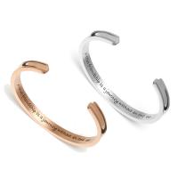 Rustfrit stål Bangle, Stainless Steel, forgyldt, med bogstavet mønster & for kvinde & emalje, flere farver til valg, 7mm, Indvendig diameter:Ca. 62mm, Solgt af PC