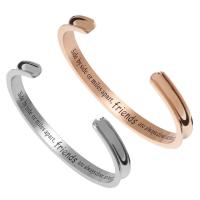 Rustfrit stål Bangle, Stainless Steel, forgyldt, Unisex & justerbar & med bogstavet mønster & emalje, flere farver til valg, 7mm, Indvendig diameter:Ca. 62mm, Solgt af PC